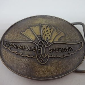 Indy Motor Speedway Brass Belt Buckle